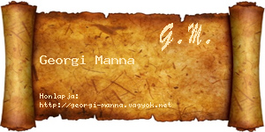 Georgi Manna névjegykártya